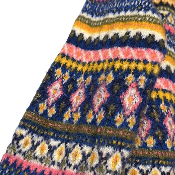 Talbots Sweater Woman’s Size XS Fair Isle Mock Neck Ivory Colorful Stripes - Picture 5 of 8